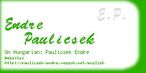 endre paulicsek business card